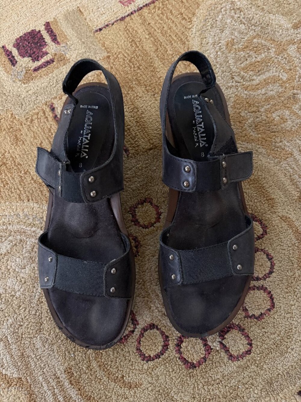 AQUITALIA Size 8 black Women's sandals